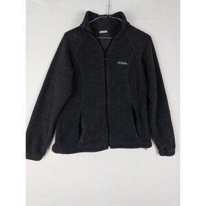 Columbia Fleece Jacket Womens‎ M Gray Full Zip Logo Outdoor Polyester Pockets